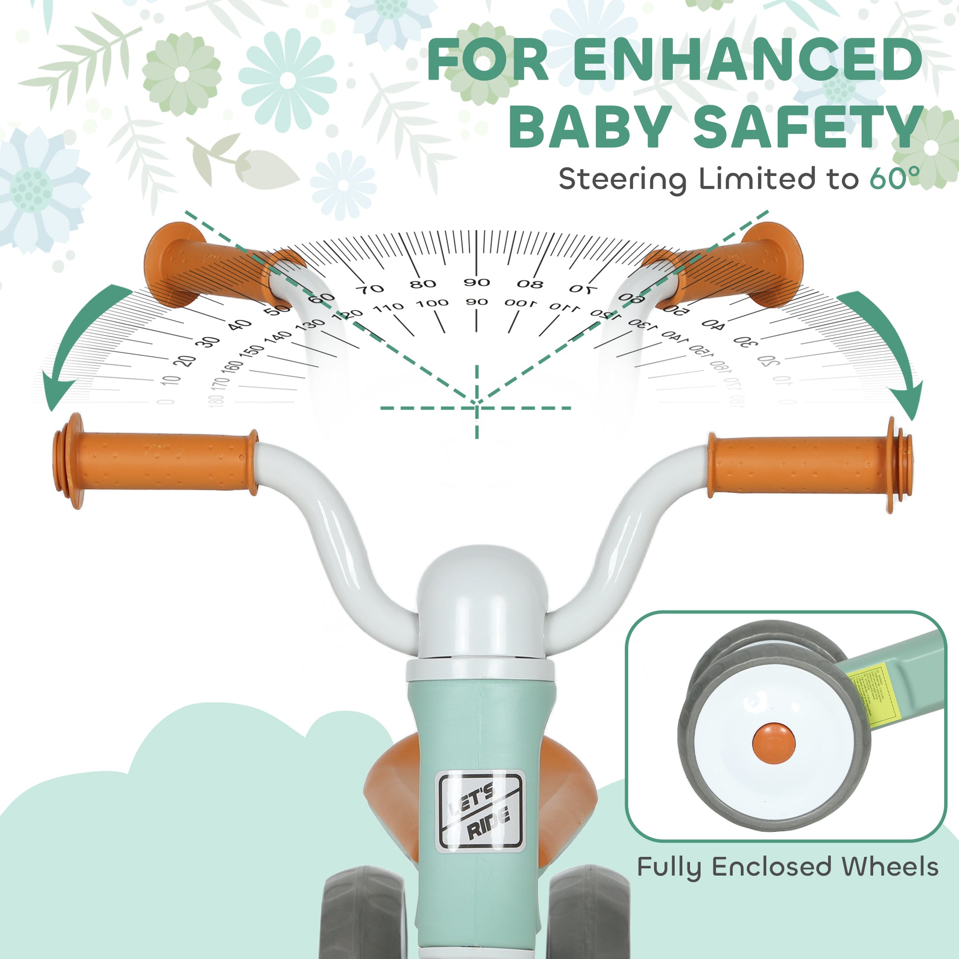 Toddler Balance Bike with No Pedal, 3 Silence Wheels for Indoor Outdoor