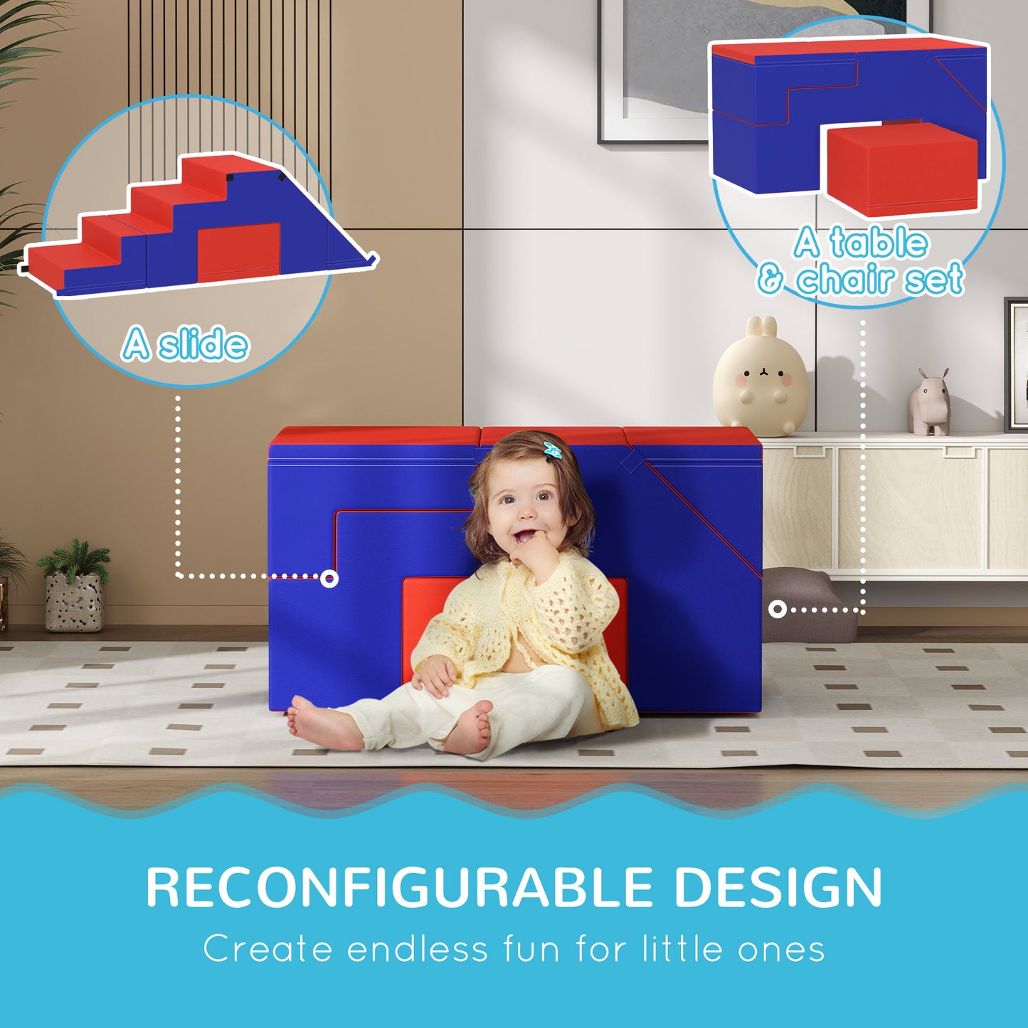 2-Piece Soft Play Set, Baby Foam Climber, Climbing Blocks for Toddler