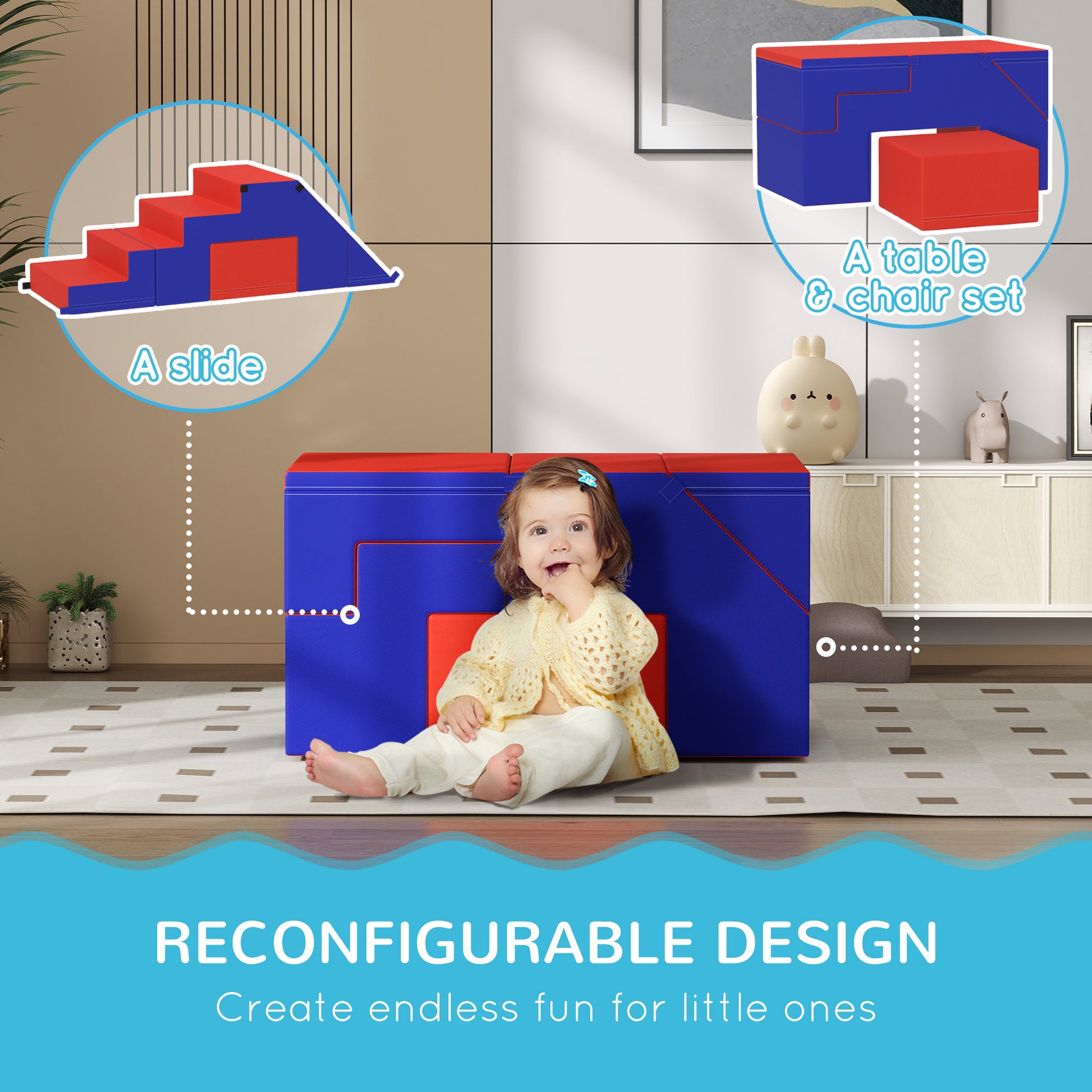 2-Piece Soft Play Set, Baby Foam Climber, Climbing Blocks for Toddler