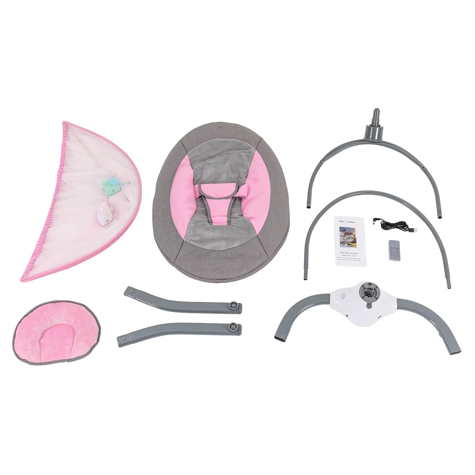 Electric Baby Swing Crib Cradle Infant Rocker Auto Swing Bed Baby Cradle for Babies Who Are 0-18 Months in Age 18Kg Capacity