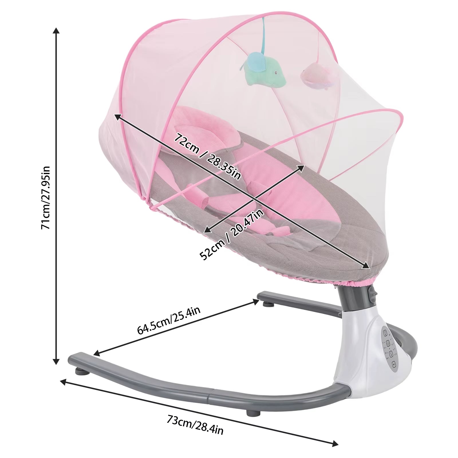 Electric Baby Swing Crib Cradle Infant Rocker Auto Swing Bed Baby Cradle for Babies Who Are 0-18 Months in Age 18Kg Capacity