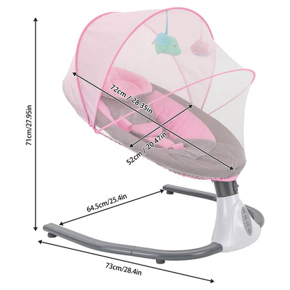 Electric Baby Swing Crib Cradle Infant Rocker Auto Swing Bed Baby Cradle for Babies Who Are 0-18 Months in Age 18Kg Capacity