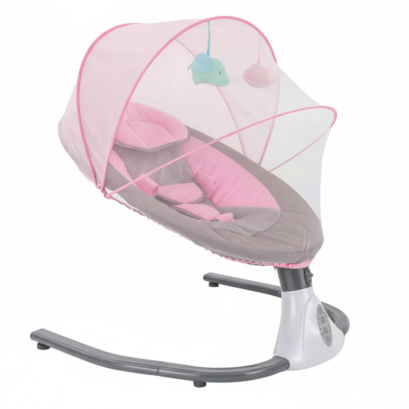 Electric Baby Swing Crib Cradle Infant Rocker Auto Swing Bed Baby Cradle for Babies Who Are 0-18 Months in Age 18Kg Capacity