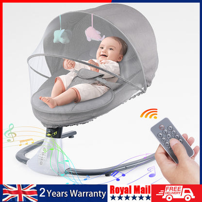 Bluetooth Electric Baby Swing Infant Cradle Bouncer Rocker Chair Music Remote UK