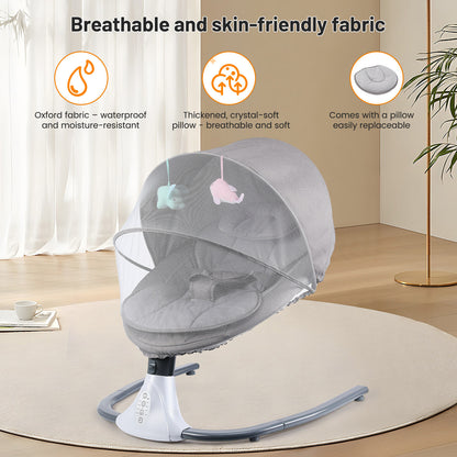 Bluetooth Electric Baby Swing Infant Cradle Bouncer Rocker Chair Music Remote UK