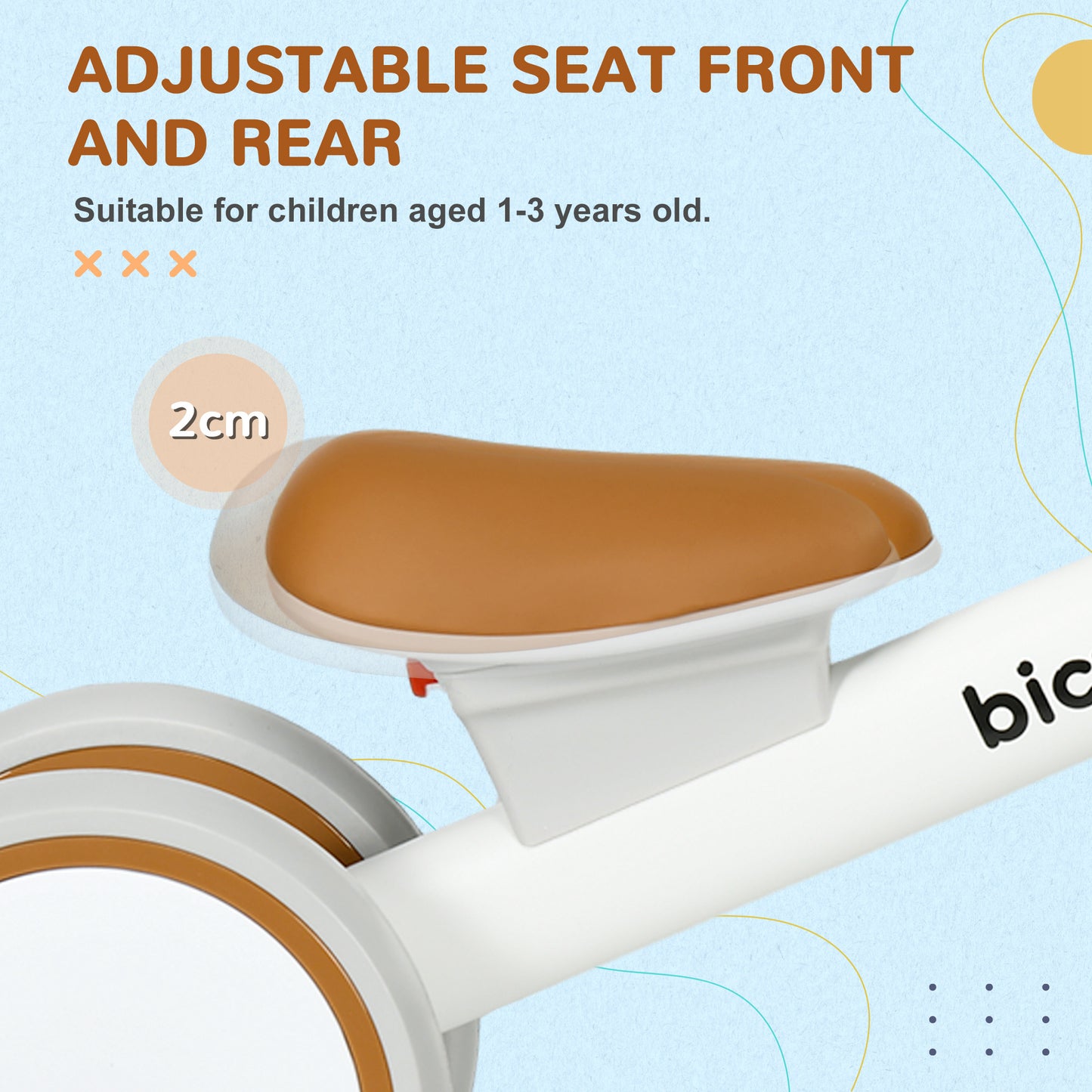 Kids Balance Bike for 1-3 Years Old, No Pedal Training Bike