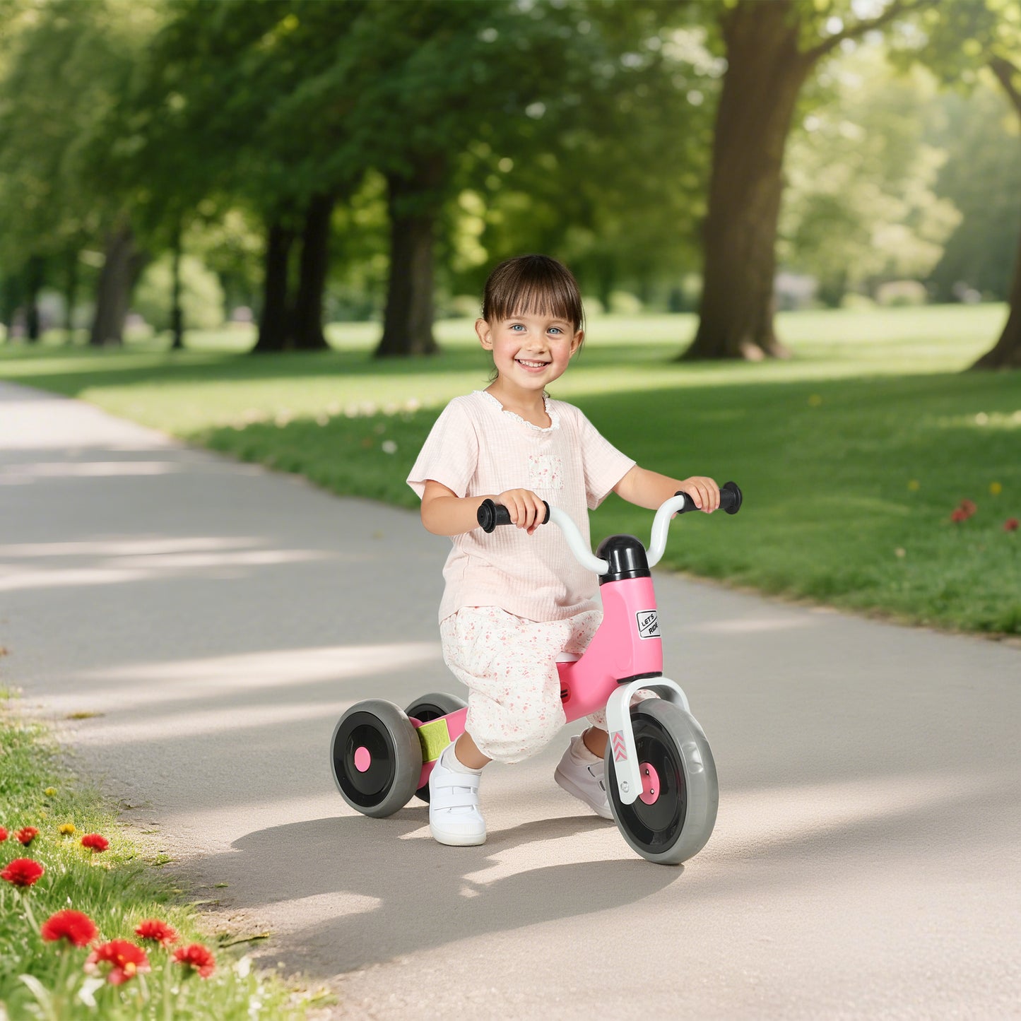 Toddler Balance Bike with No Pedal, 3 Silence Wheels for Indoor Outdoor