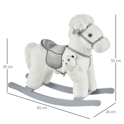 Kids Plush Ride-On Rocking Horse Rocker Plush Toy W/ Sounds for 18-36 Months