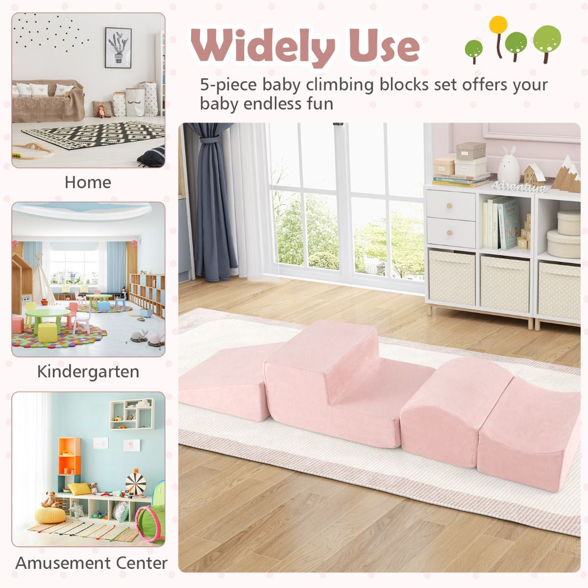 5-Piece Climb and Crawl Playset with Ball Pit for Kids (Ocean Balls Not Included)