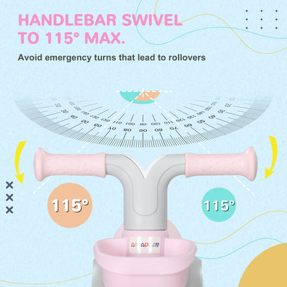 Kids Balance Bike for 1-3 Years Old, No Pedal Training Bike