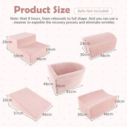 5-Piece Climb and Crawl Playset with Ball Pit for Kids (Ocean Balls Not Included)