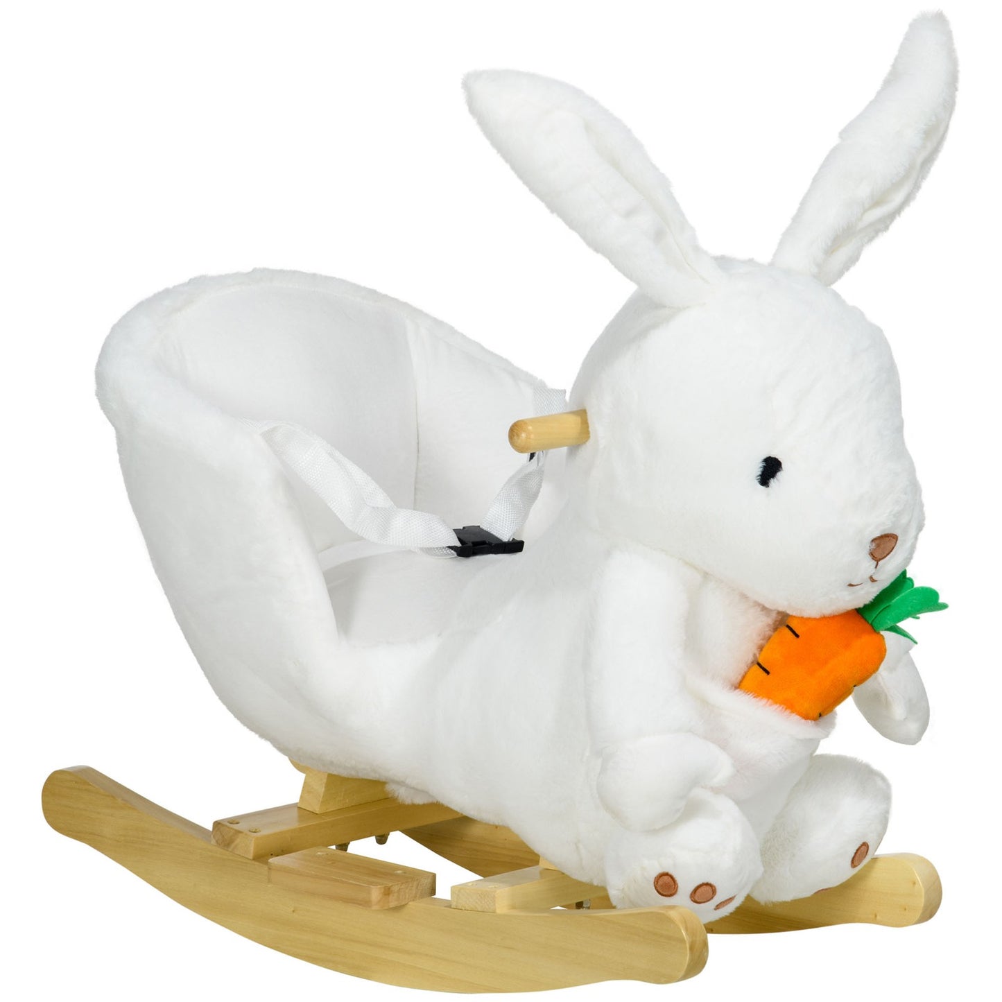 Kids Rocking Horse, Plush Rabbit-Shaped Baby Rocking Chair, for 18-36 Months