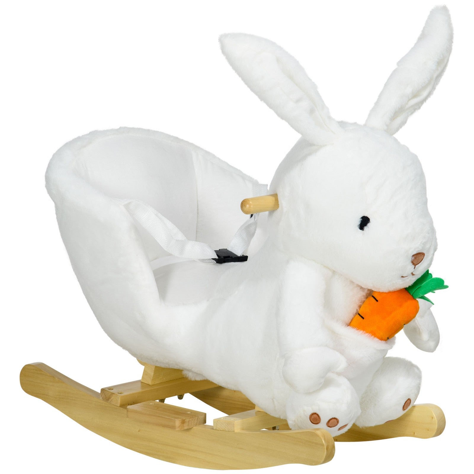 Kids Rocking Horse, Plush Rabbit-Shaped Baby Rocking Chair, for 18-36 Months