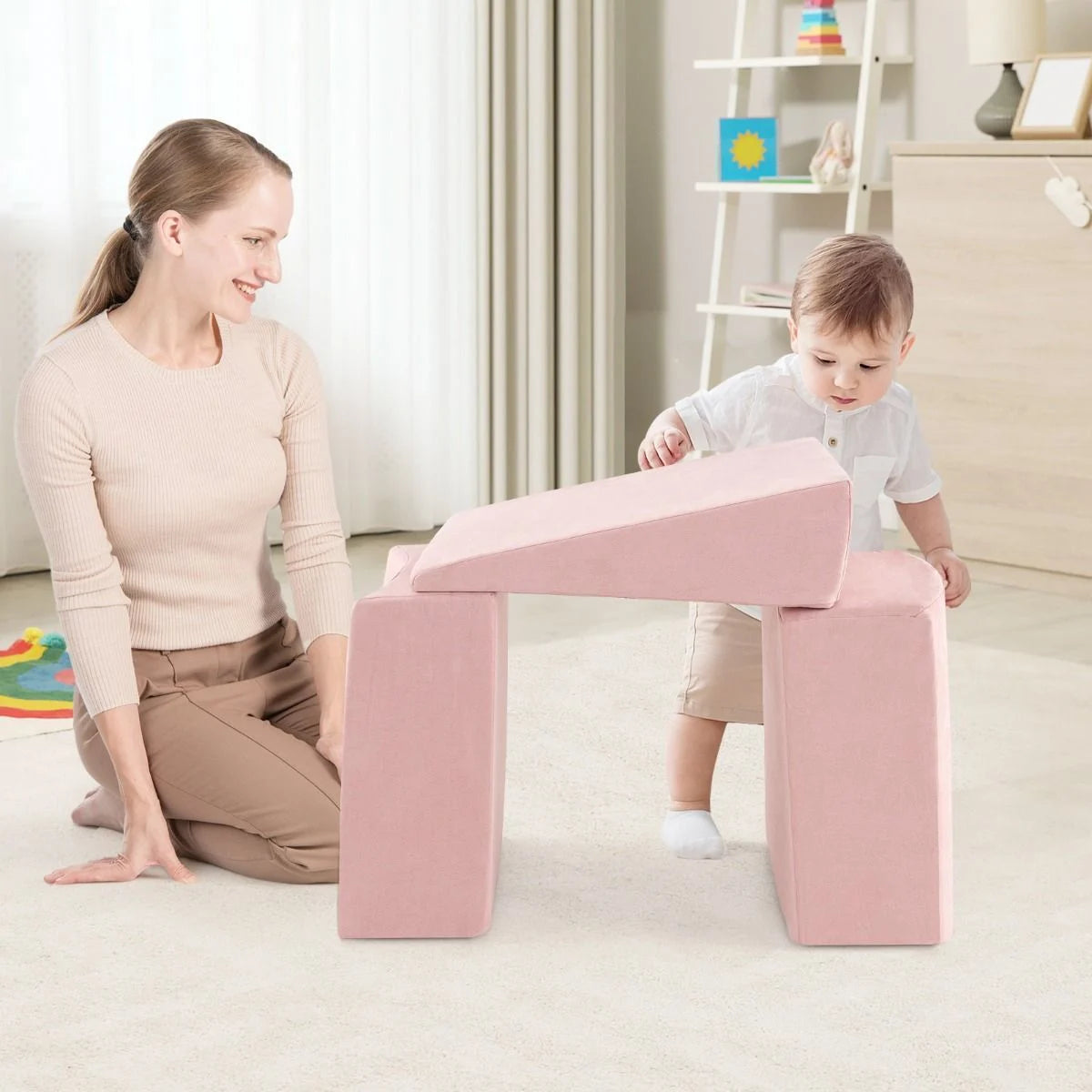 5-Piece Climb and Crawl Playset with Ball Pit for Kids (Ocean Balls Not Included)