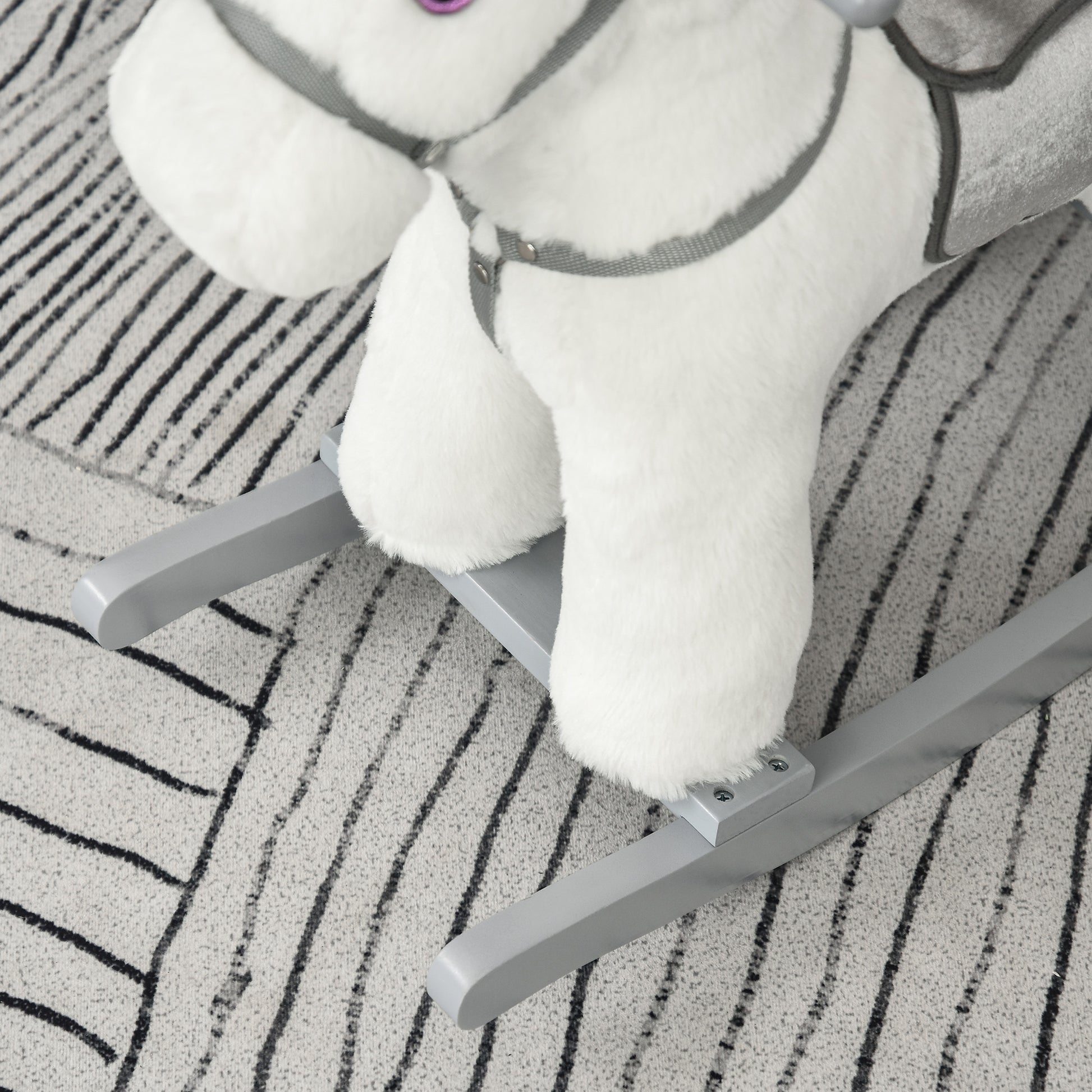 Kids Plush Ride-On Rocking Horse Rocker Plush Toy W/ Sounds for 18-36 Months