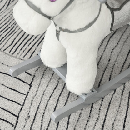 Kids Plush Ride-On Rocking Horse Rocker Plush Toy W/ Sounds for 18-36 Months