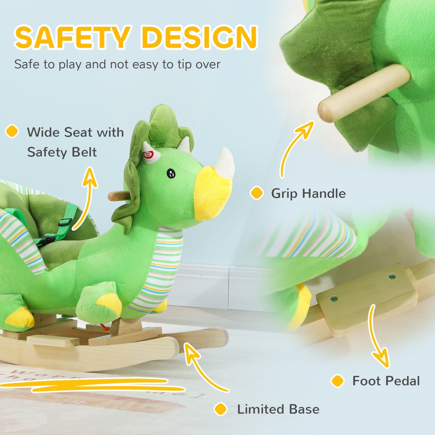 Rocking Dinosaur with Animal Sounds, for Toddlers 18-36 Months