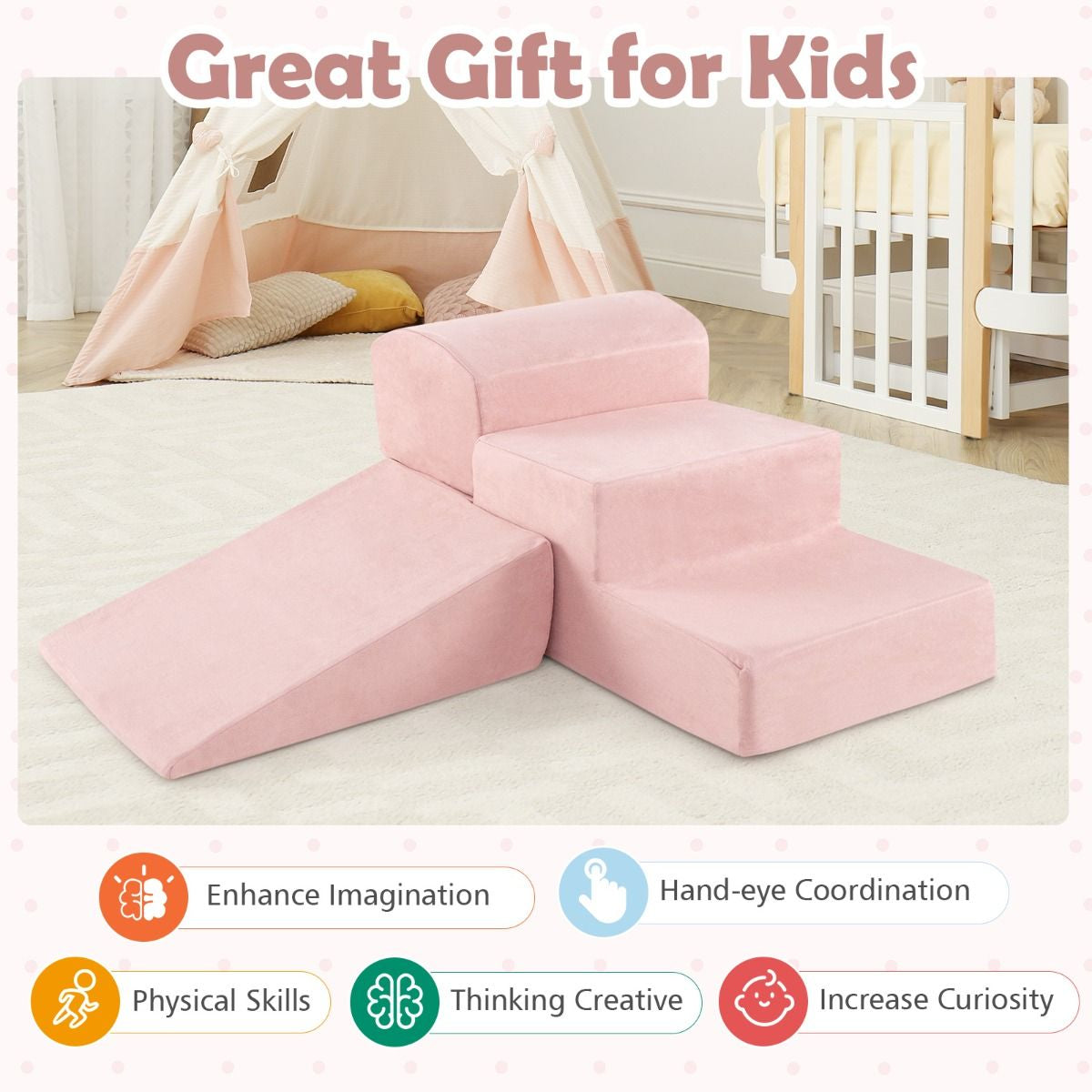 5-Piece Climb and Crawl Playset with Ball Pit for Kids (Ocean Balls Not Included)