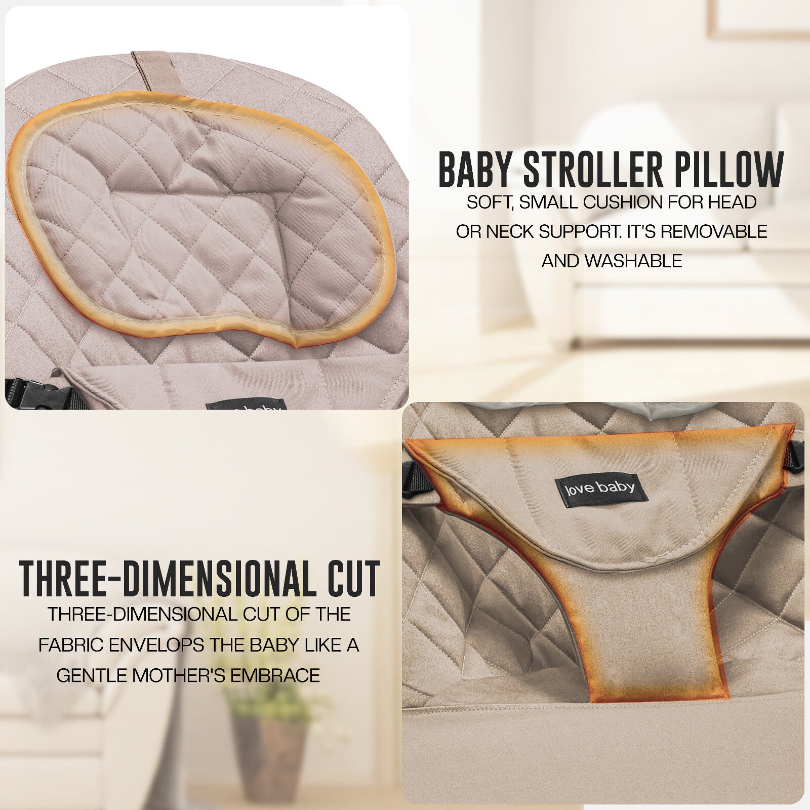 Newborn Baby Bouncer Infant Speaker Colorful Lights Foldable Chair Rocking Seat