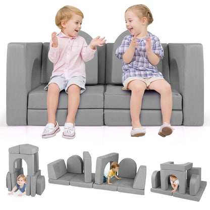 8-Piece Modular Kids Play Couch with Machine-Washable Covers