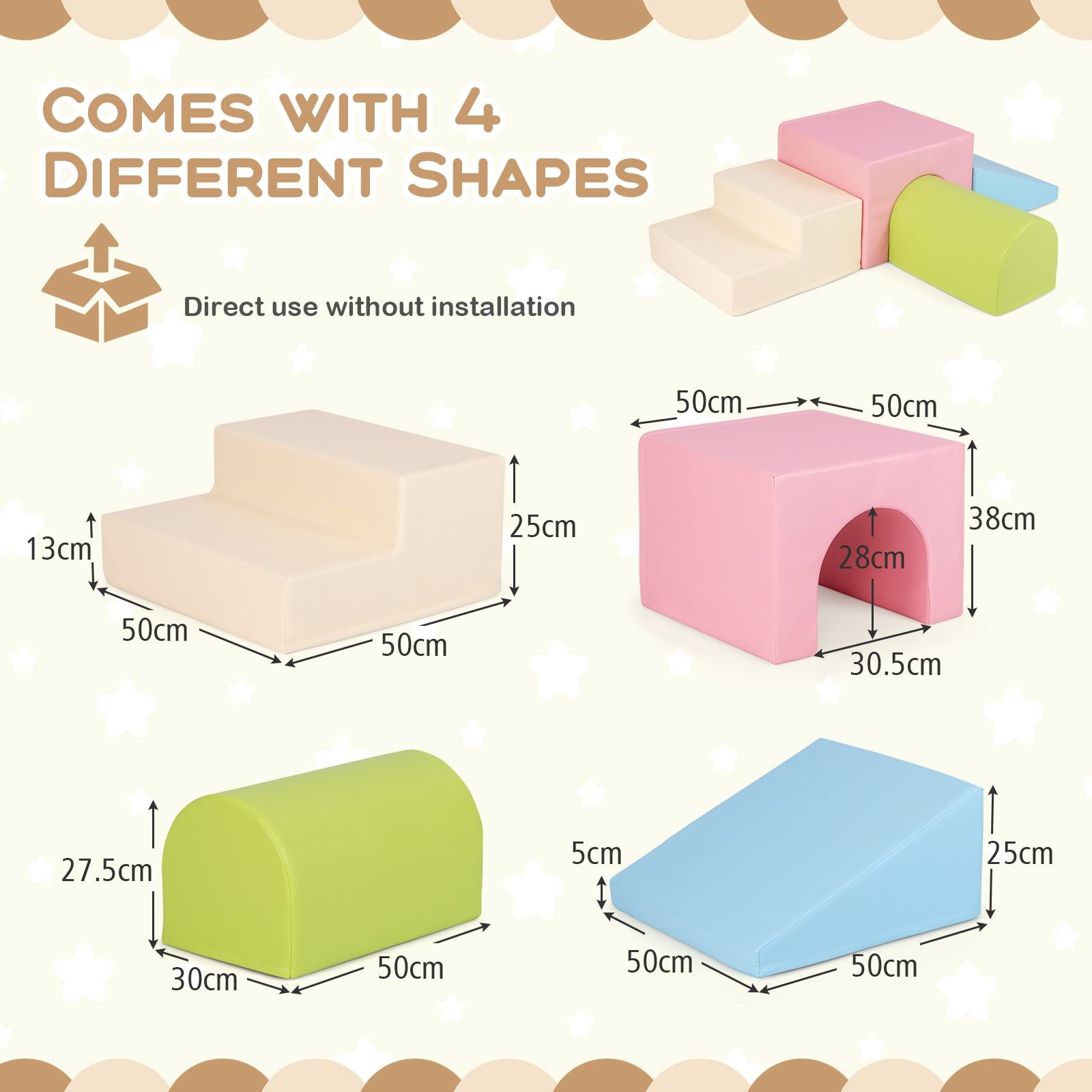 Climb and Crawl Foam Block Play Set for Infant Baby and Toddlers