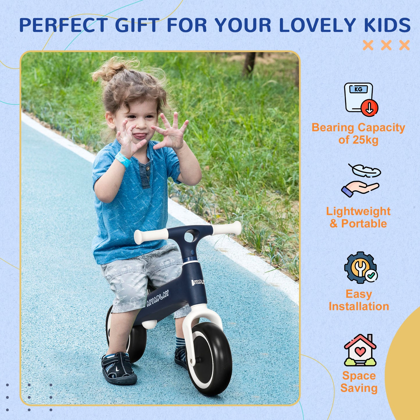 Baby Balance Bike for Toddlers 1.5 - 3 Years Old W/ Adjustable Seat