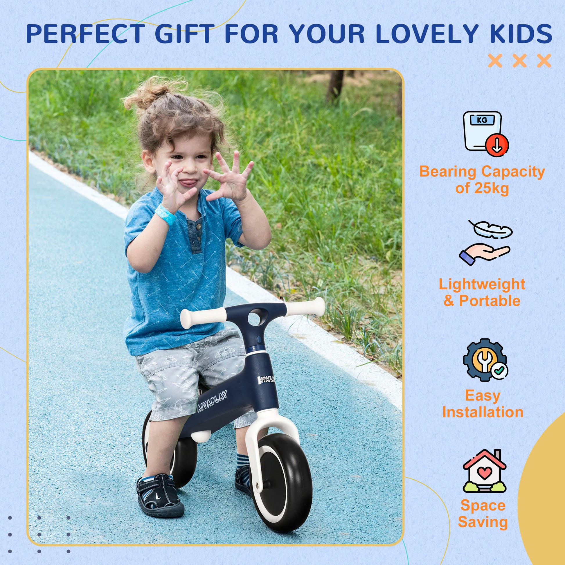 Baby Balance Bike for Toddlers 1.5 - 3 Years Old W/ Adjustable Seat