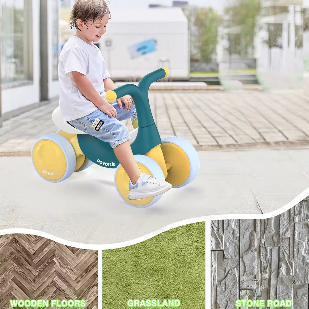 UBRAVOO Baby Balance Bike Toys, Baby Walker, Toddler Balance Bike 10-36 Month Ride on Toy Birthday Gift with 4 Wheels,No Pedal