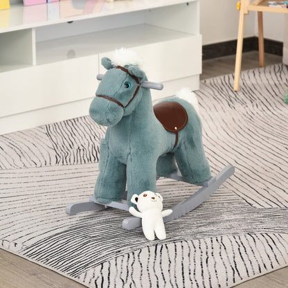 Kids Plush Ride-On Rocking Horse Rocker Plush Toy W/ Sounds for 18-36 Months