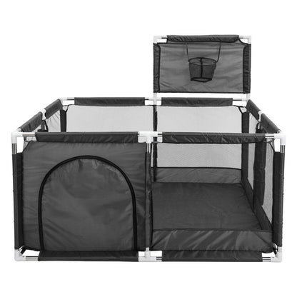 Large Baby Playpen with Basketball Hoop Extra Wide Portable Play Yard
