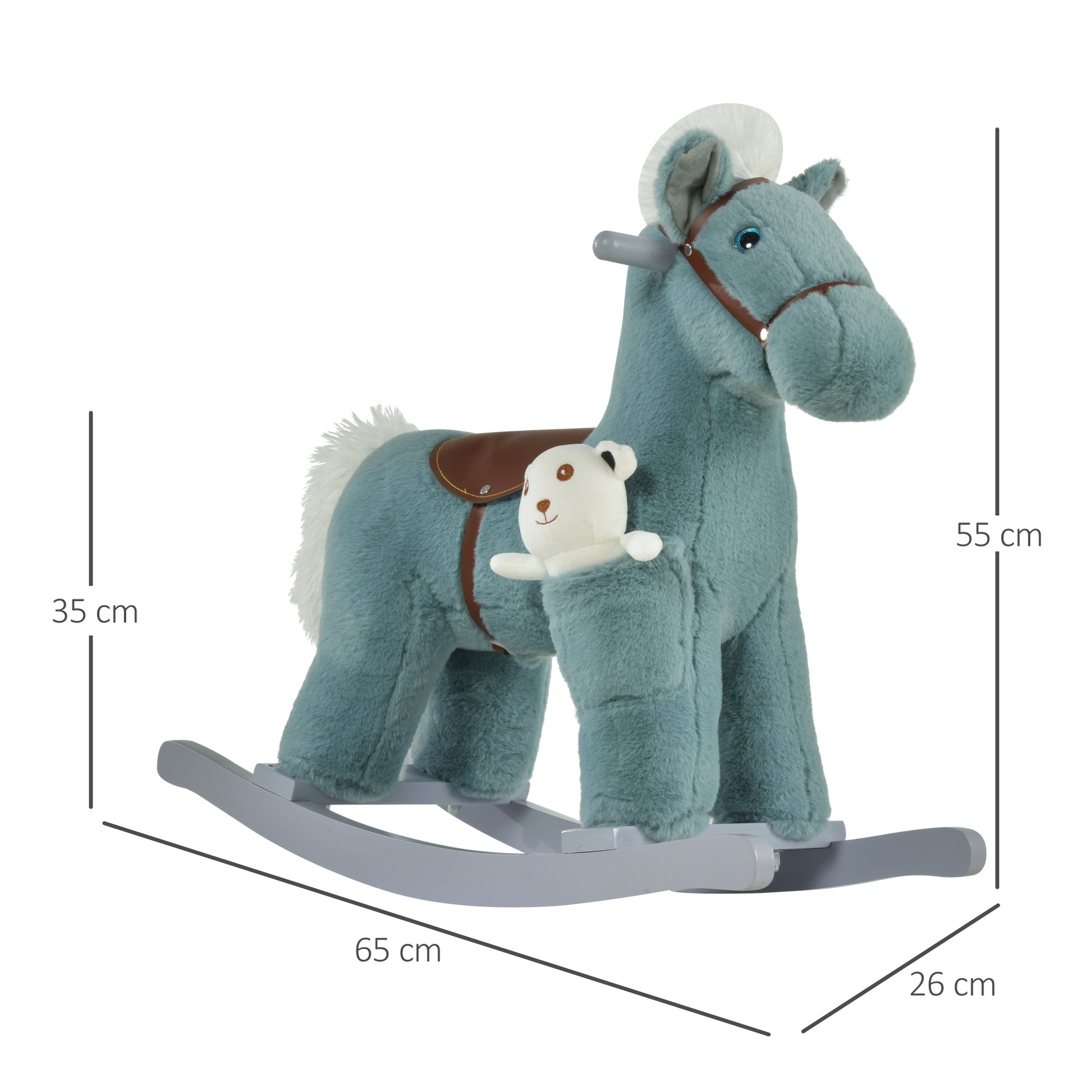 Kids Plush Ride-On Rocking Horse Rocker Plush Toy W/ Sounds for 18-36 Months