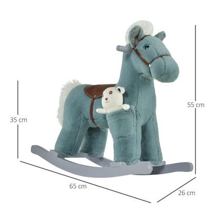 Kids Plush Ride-On Rocking Horse Rocker Plush Toy W/ Sounds for 18-36 Months