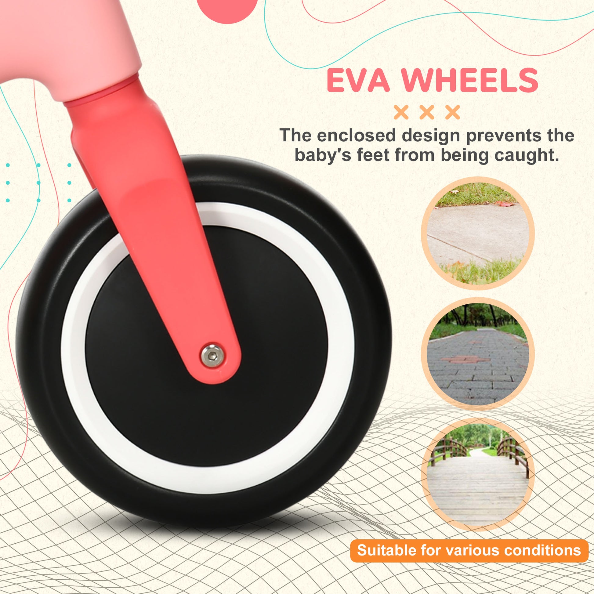 Baby Balance Bike for Toddlers 1.5 - 3 Years Old W/ Adjustable Seat