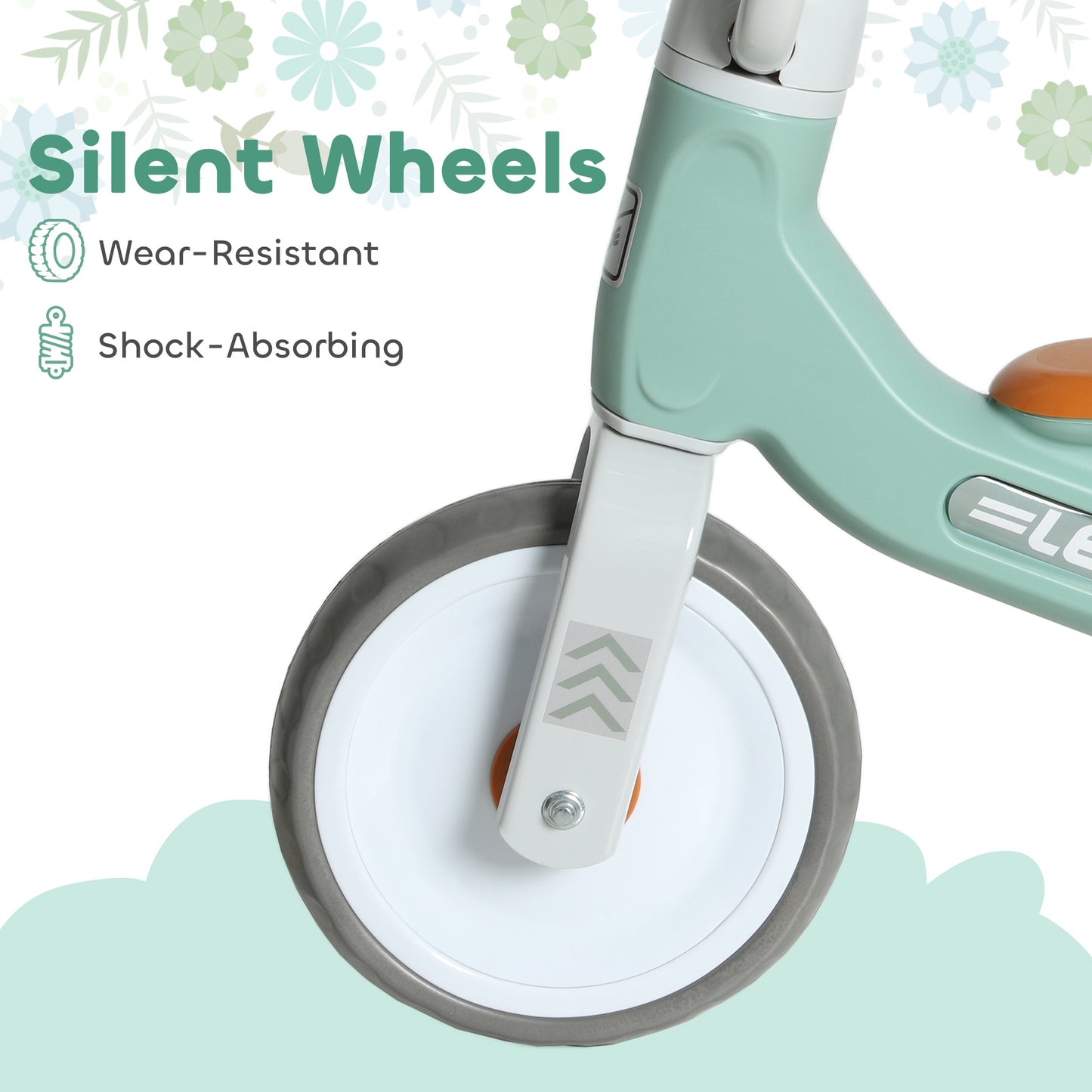 Toddler Balance Bike with No Pedal, 3 Silence Wheels for Indoor Outdoor