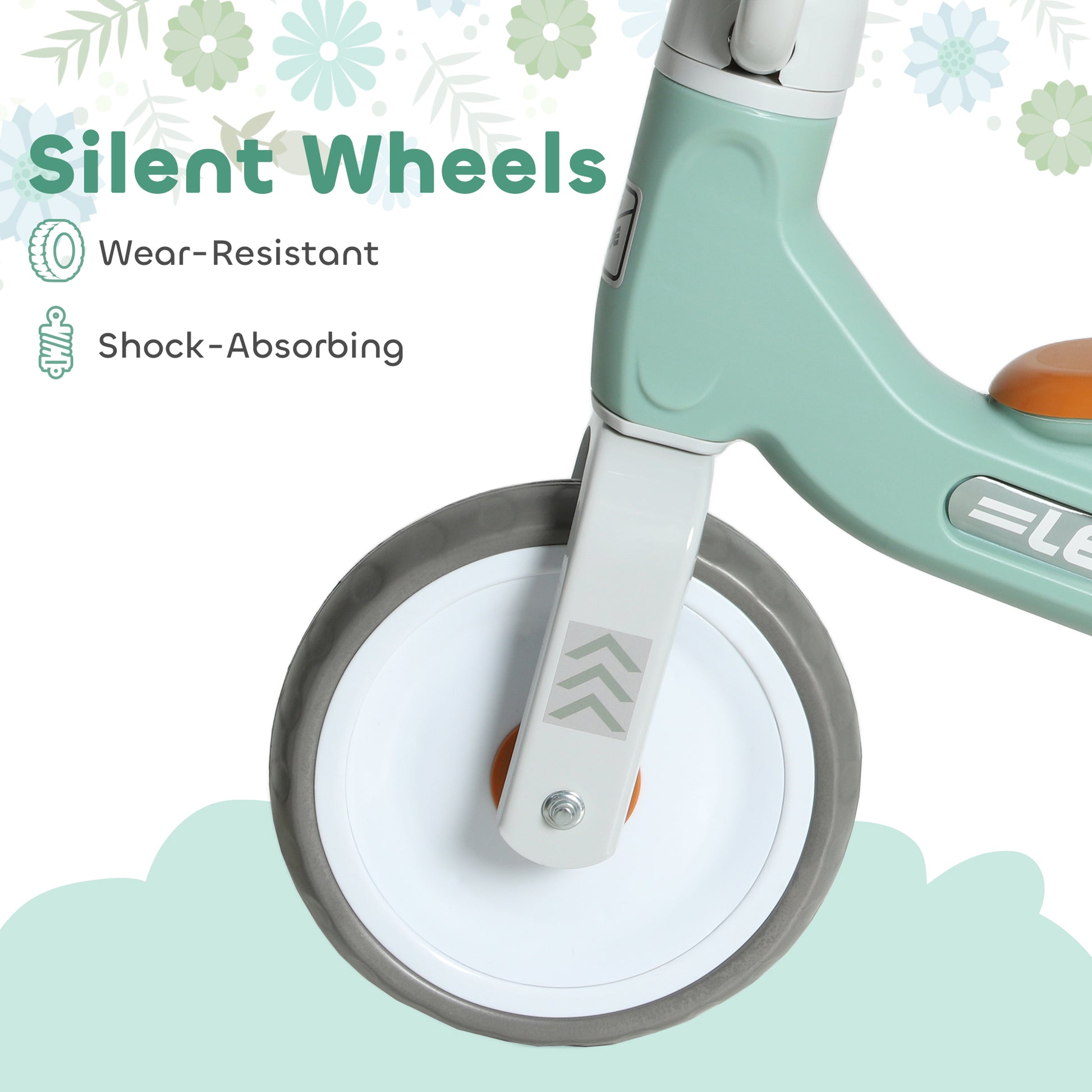 Toddler Balance Bike with No Pedal, 3 Silence Wheels for Indoor Outdoor