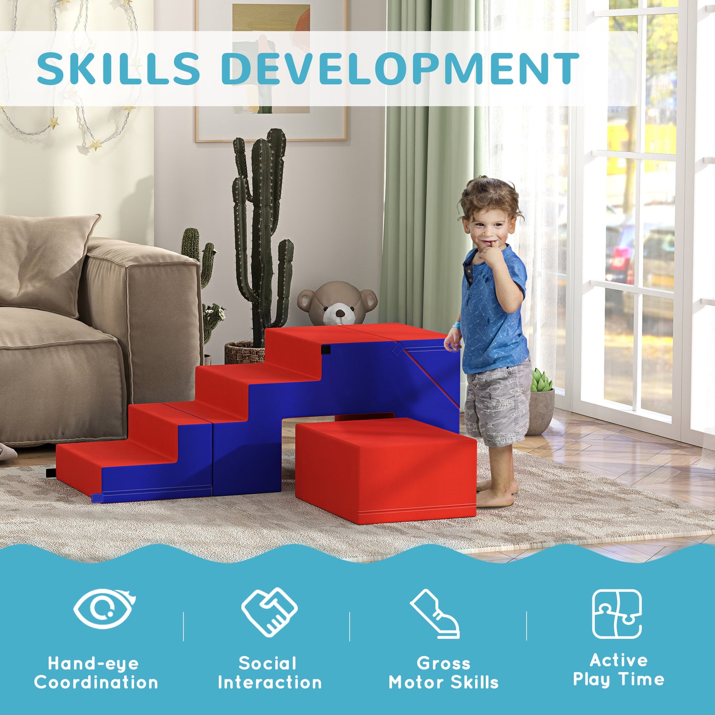 2-Piece Soft Play Set, Baby Foam Climber, Climbing Blocks for Toddler