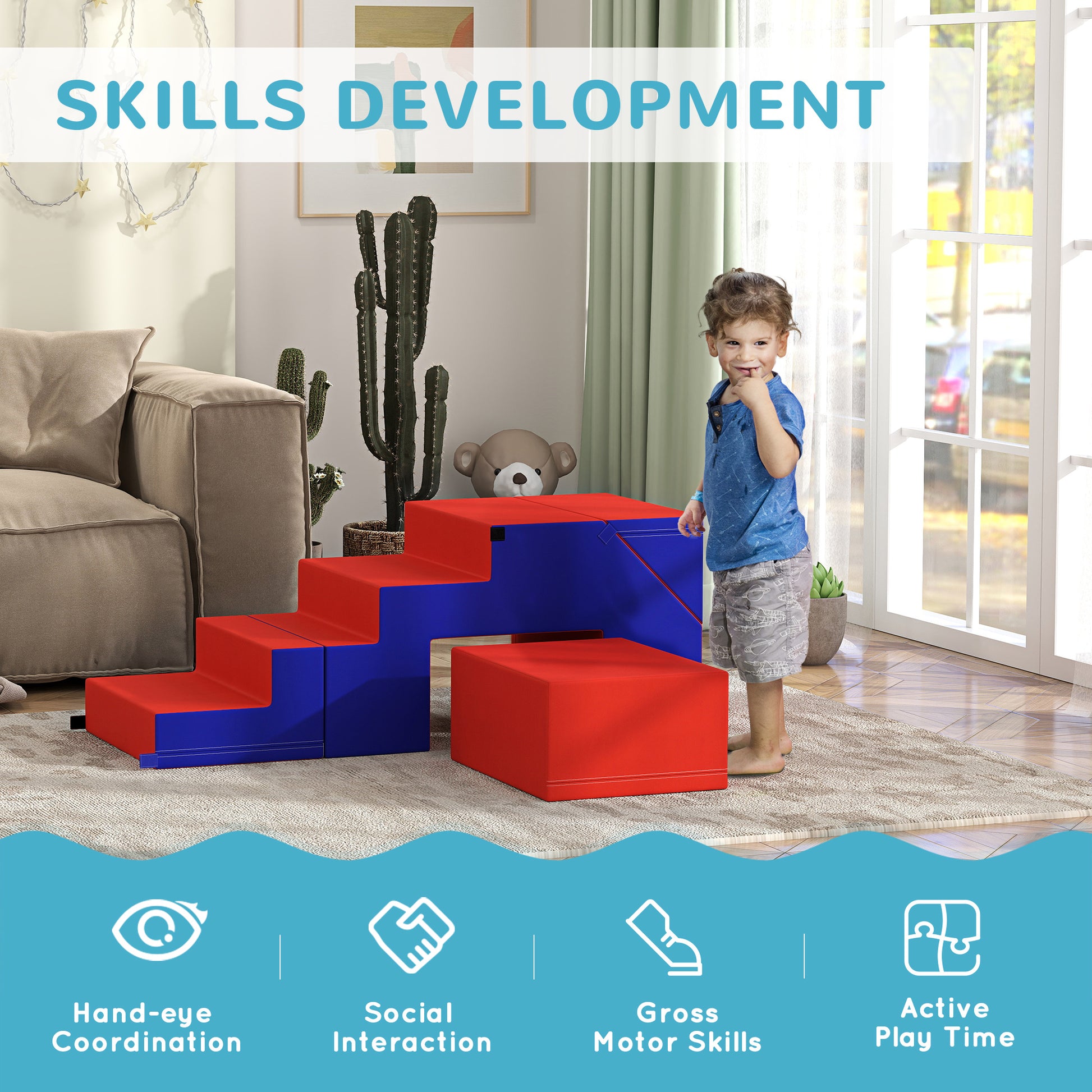 2-Piece Soft Play Set, Baby Foam Climber, Climbing Blocks for Toddler