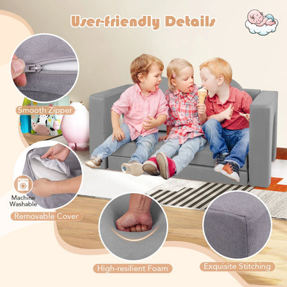 8-Piece Modular Kids Play Couch with Machine-Washable Covers