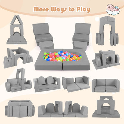 8-Piece Modular Kids Play Couch with Machine-Washable Covers