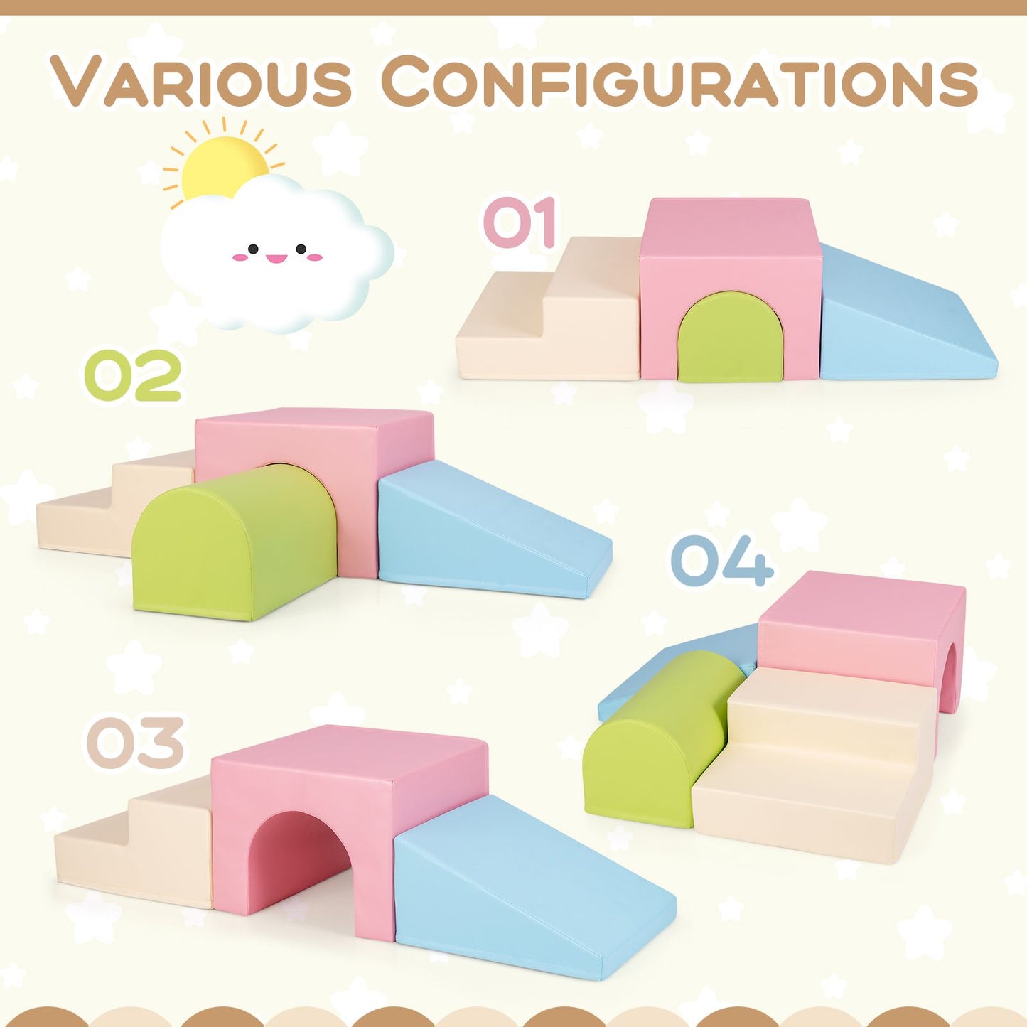 Climb and Crawl Foam Block Play Set for Infant Baby and Toddlers