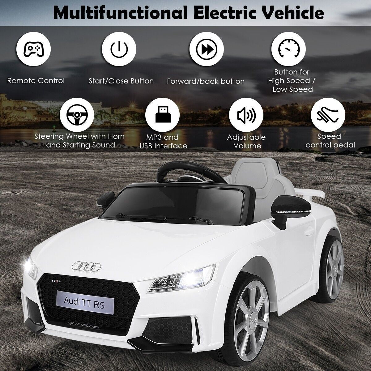 Kids Electric Ride on Car Toddlers 12V Battery-Powere