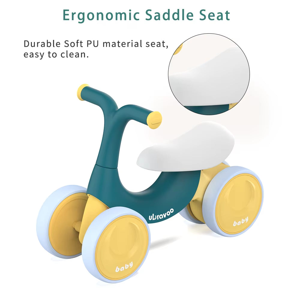 UBRAVOO Baby Balance Bike Toys, Baby Walker, Toddler Balance Bike 10-36 Month Ride on Toy Birthday Gift with 4 Wheels,No Pedal