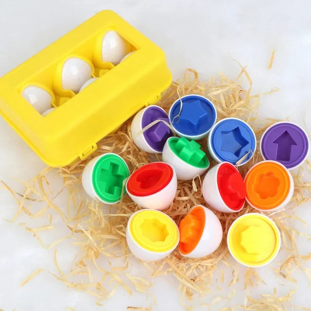 Baby Montessori Learning Educational Math Toy Smart Eggs Puzzle Sorter Toy Matching Games for Children Kids Easter Egg Gift