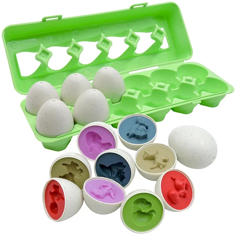 Baby Montessori Learning Educational Math Toy Smart Eggs Puzzle Sorter Toy Matching Games for Children Kids Easter Egg Gift