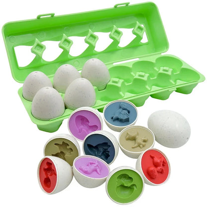 Baby Montessori Learning Educational Math Toy Smart Eggs Puzzle Sorter Toy Matching Games for Children Kids Easter Egg Gift