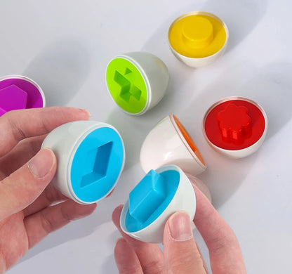 Baby Montessori Learning Educational Math Toy Smart Eggs Puzzle Sorter Toy Matching Games for Children Kids Easter Egg Gift