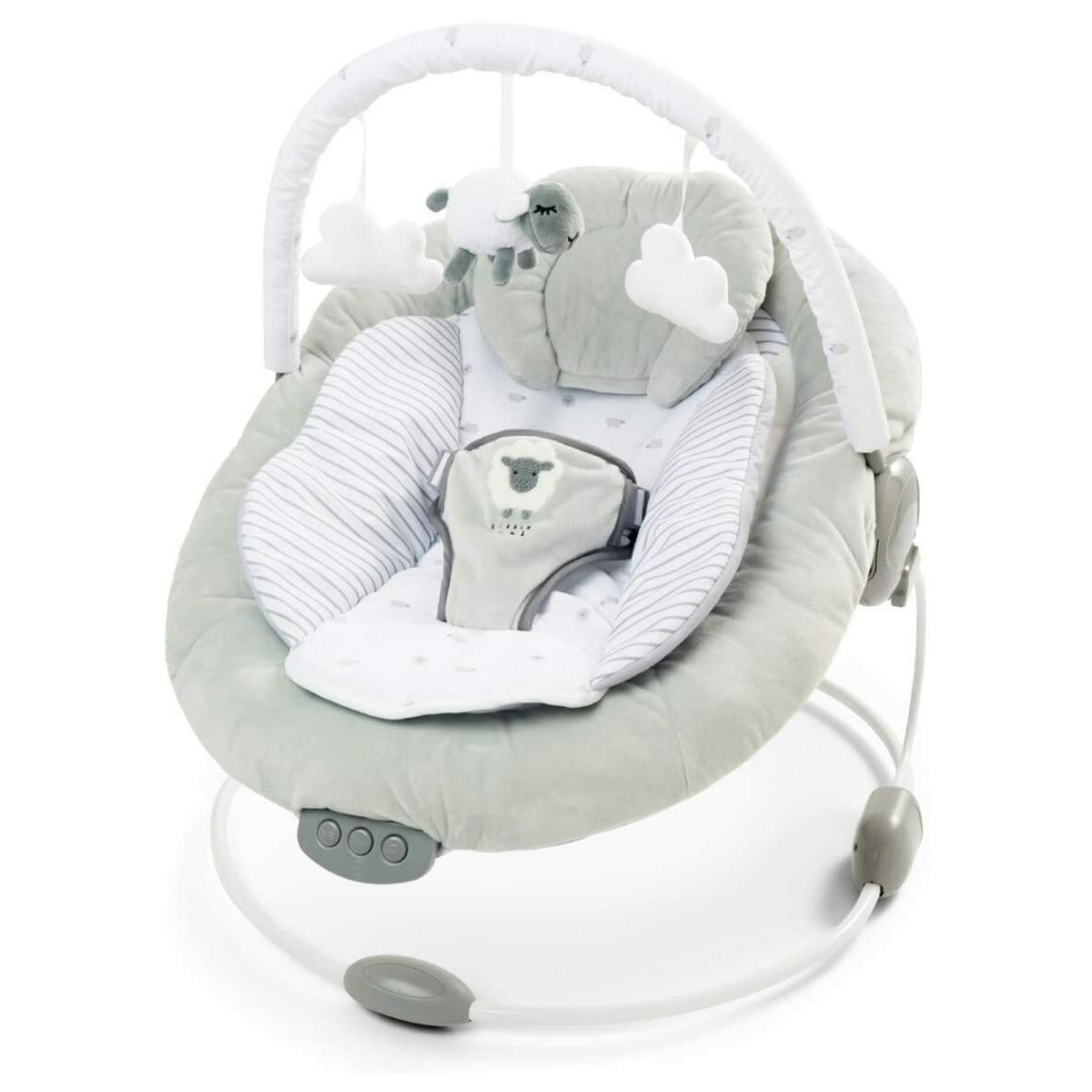 LADIDA Grey Newborn Baby Bouncer Chair Recliner Soothing Music Vibration Toys 77