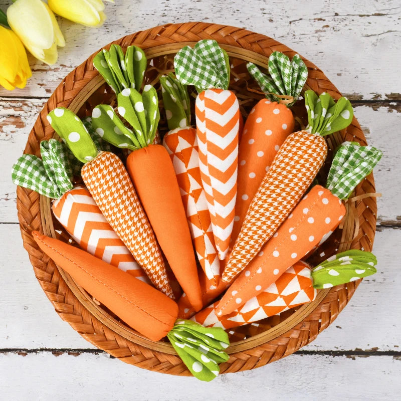1/5Pcs Easter Carrot Ornaments 2026 Spring Easter Party Decoration for Home Kids Birthday Favors Gift Soft Artificial Carrot Toy