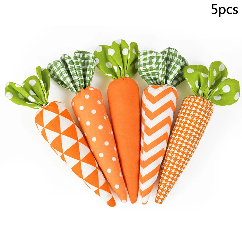 1/5Pcs Easter Carrot Ornaments 2026 Spring Easter Party Decoration for Home Kids Birthday Favors Gift Soft Artificial Carrot Toy