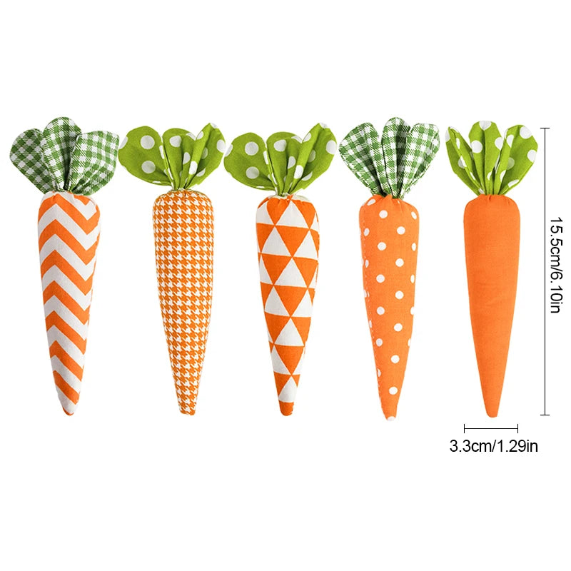 1/5Pcs Easter Carrot Ornaments 2026 Spring Easter Party Decoration for Home Kids Birthday Favors Gift Soft Artificial Carrot Toy